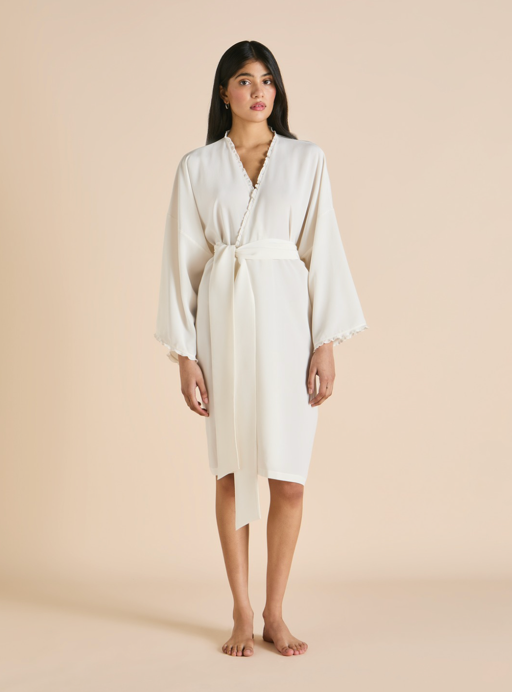 Mimi Ivory Frilled Robe