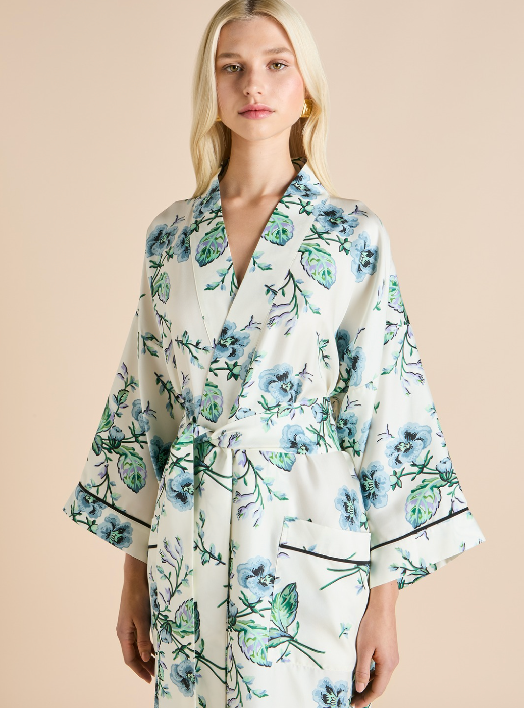 Sabine Caldwell Ivory Floral Robe