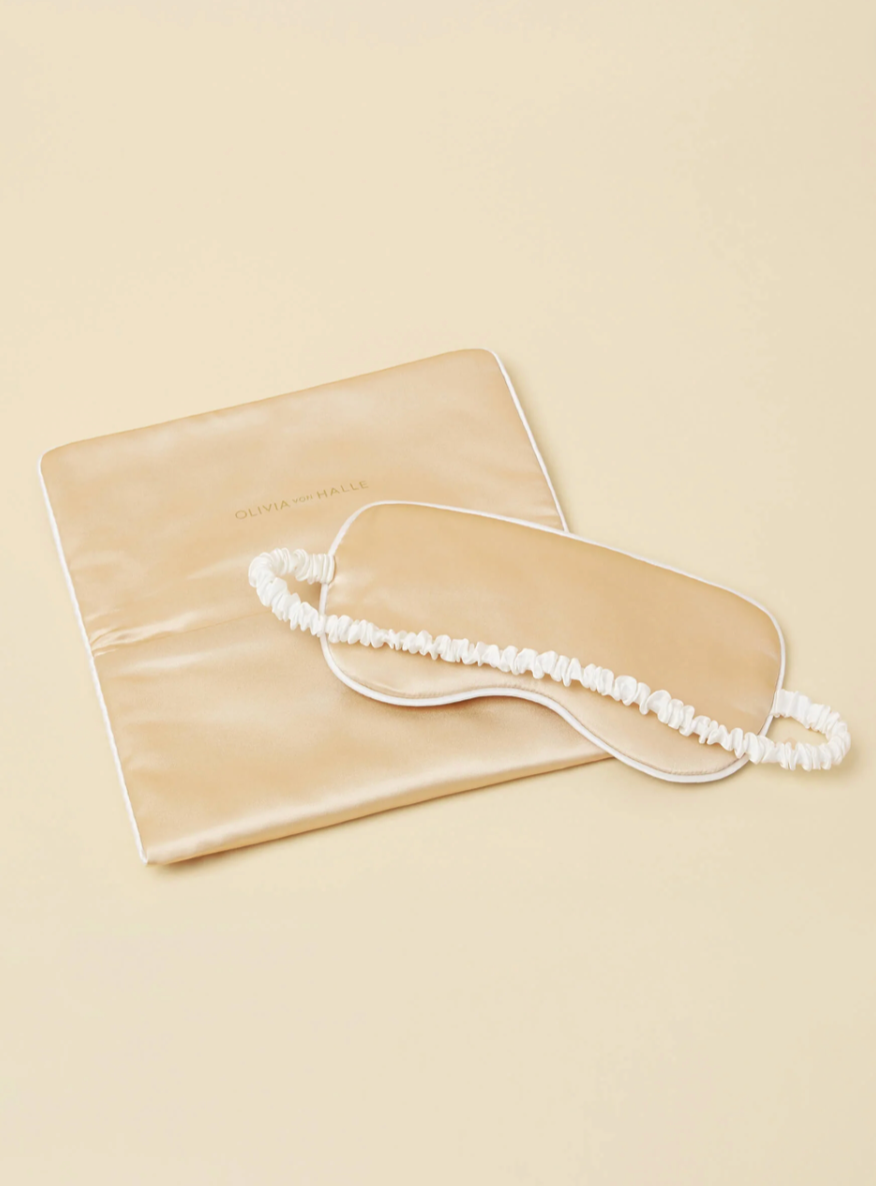 Audrey Caramel Silk Satin Eye Mask