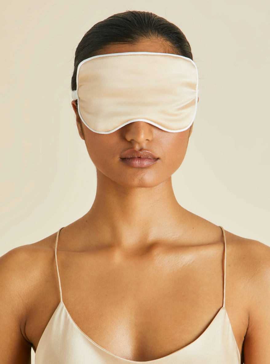 Audrey Caramel Silk Satin Eye Mask