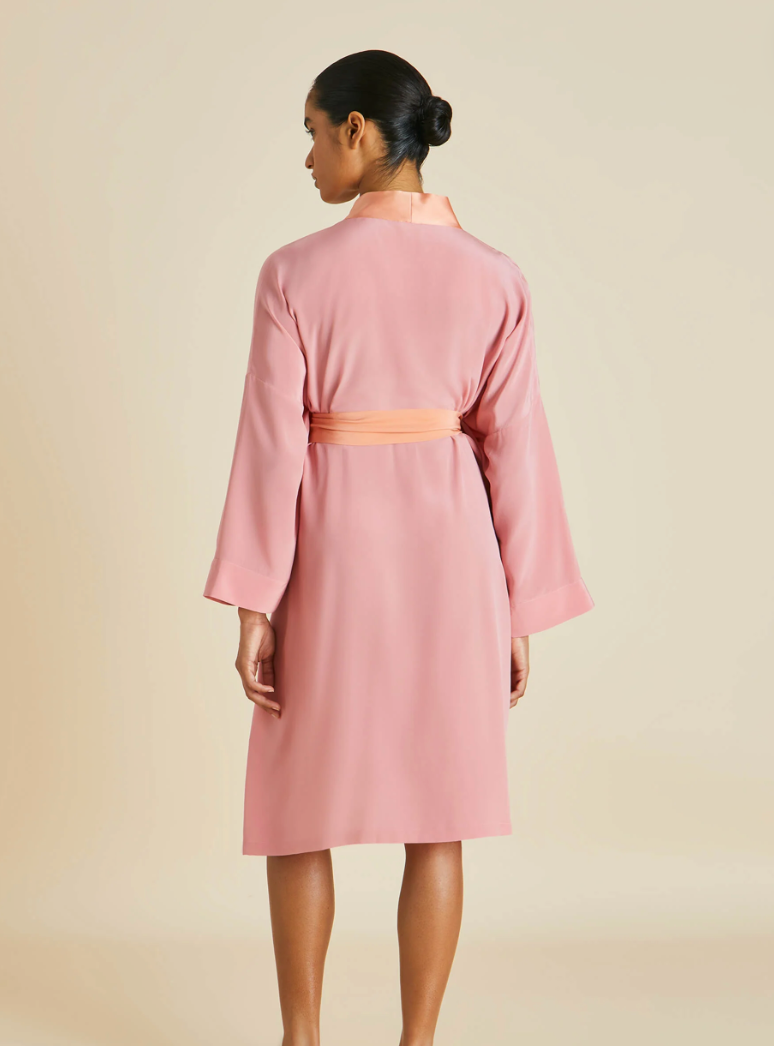 Mimi Pink Silk Crêpe de Chine Robe