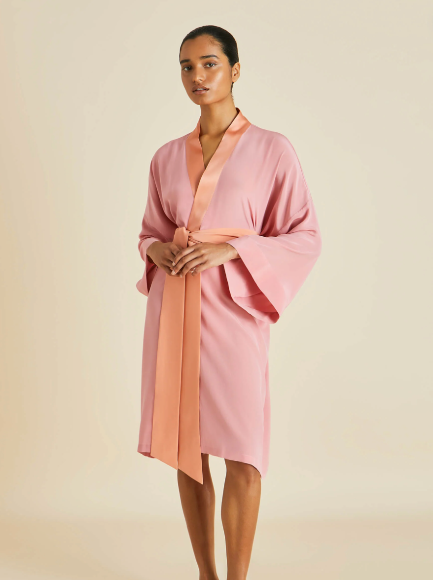 Mimi Pink Silk Crêpe de Chine Robe