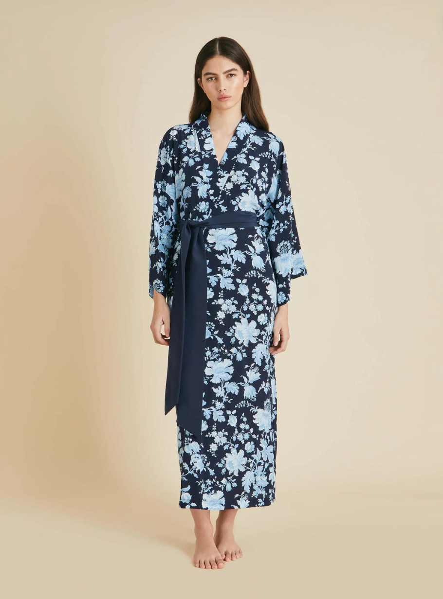 Queenie Alcides Blue Floral Robe