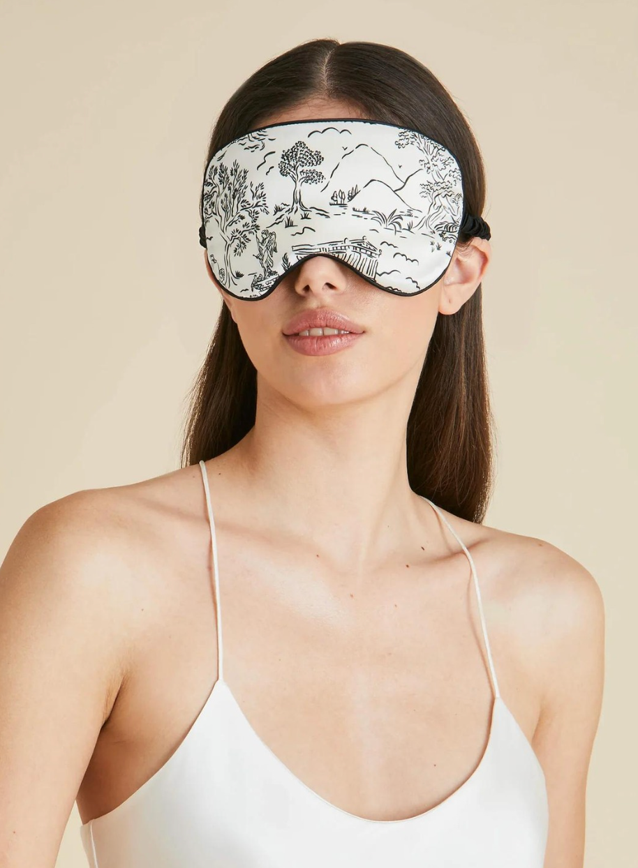 Audrey Dioscuri Ivory Toile De Jouy Eye Mask