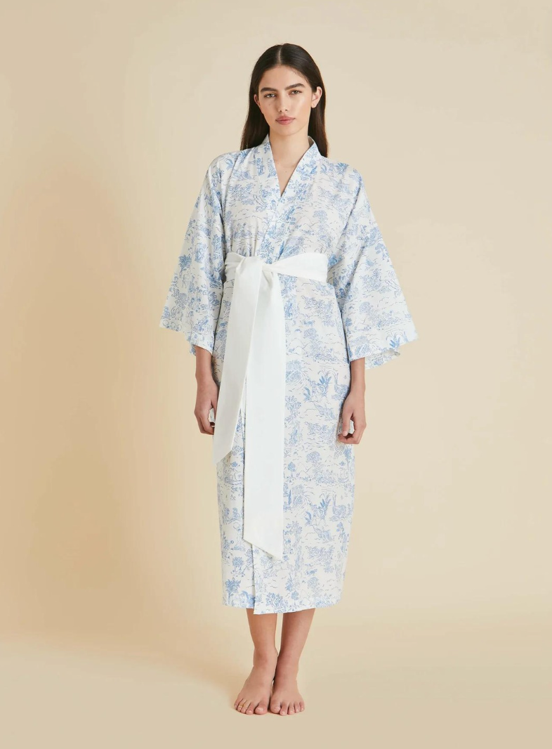 Amaya Eros Ivory Toile De Jouy Robe