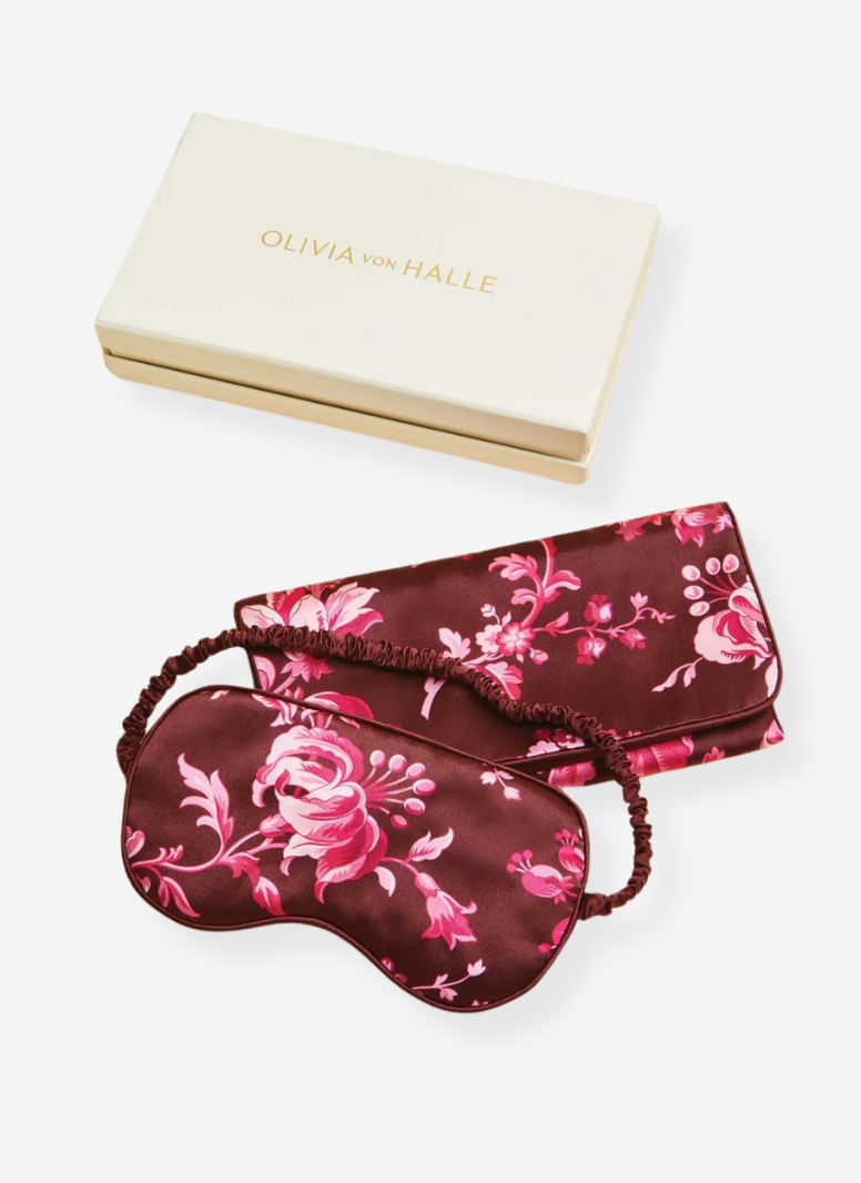 Audrey Aphrodite Burgundy Floral Eye Mask