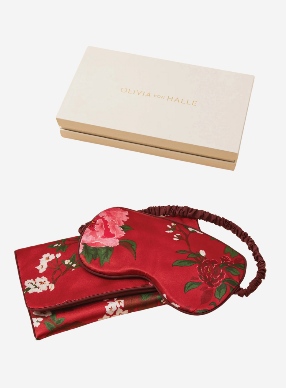 Audrey Tardieu Red Floral Eye Mask