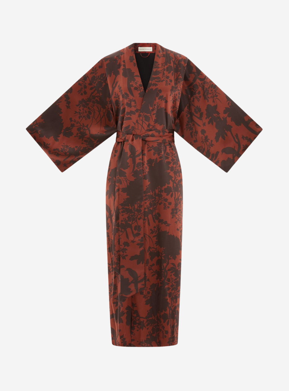 Queenie Lalanne Burgundy Floral Robe