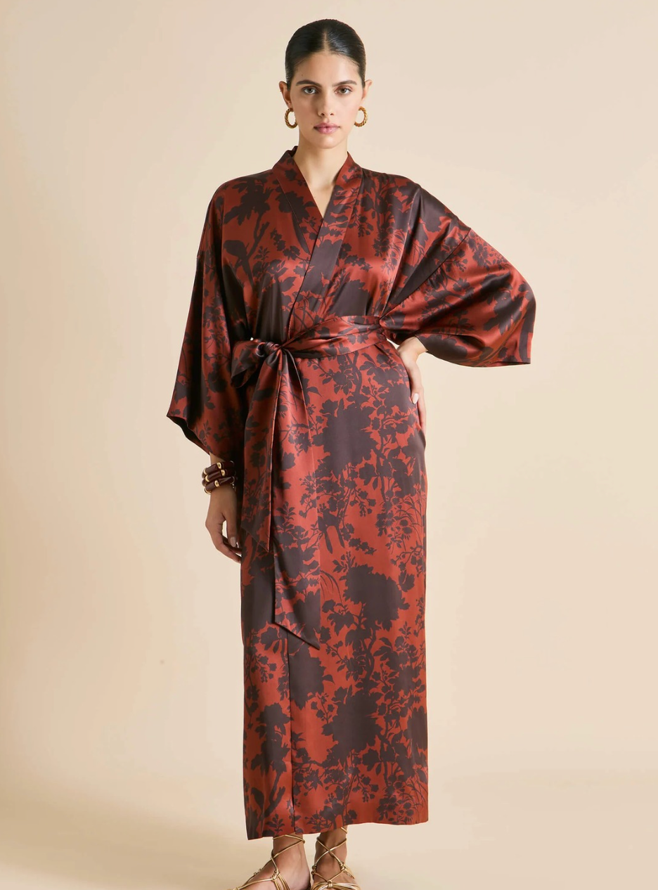 Queenie Lalanne Burgundy Floral Robe