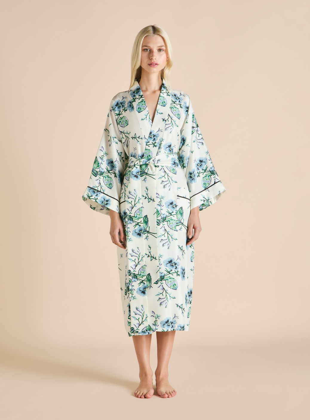 Sabine Caldwell Ivory Floral Robe