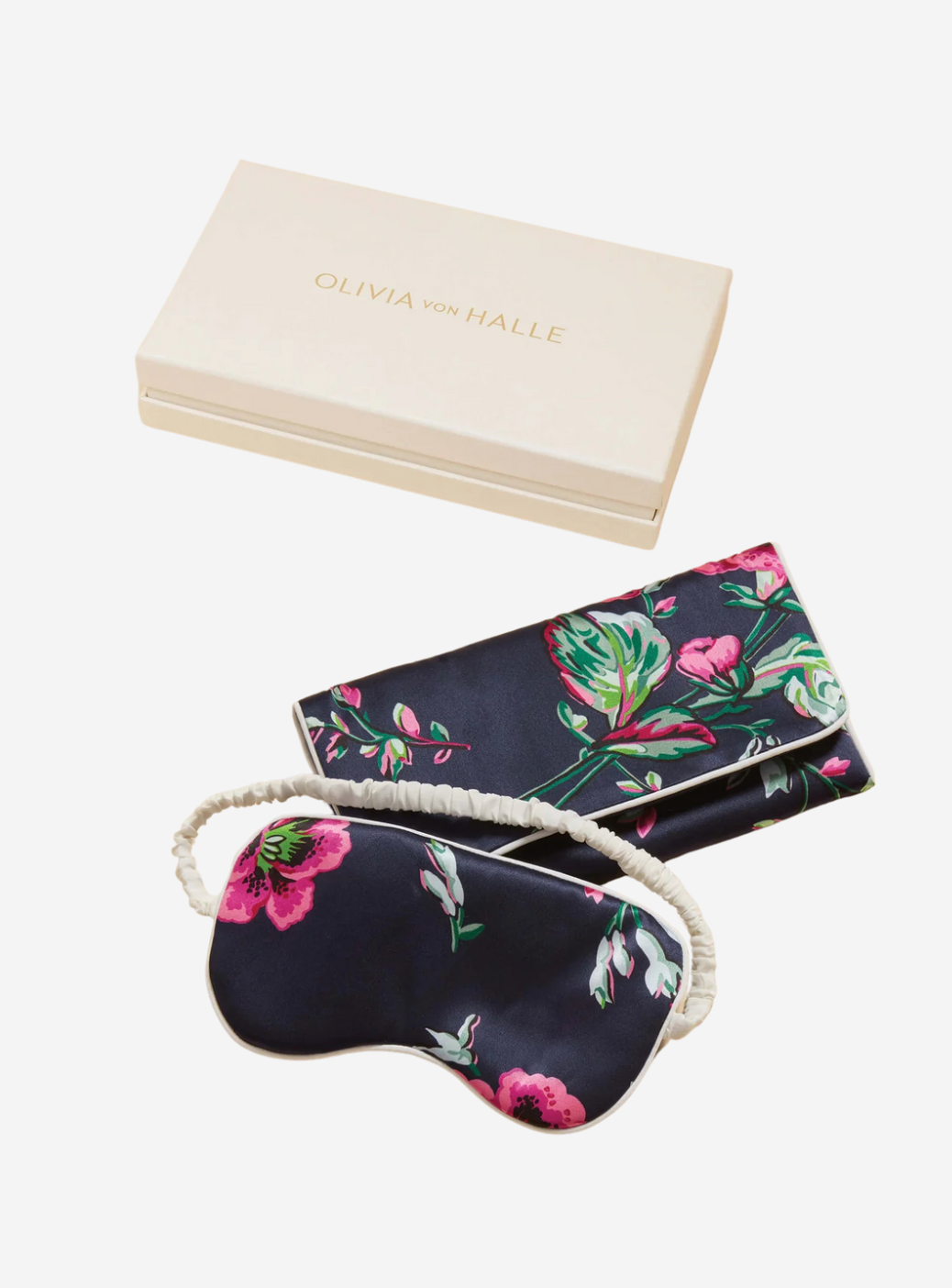 Audrey Madison Navy Floral Eye Mask