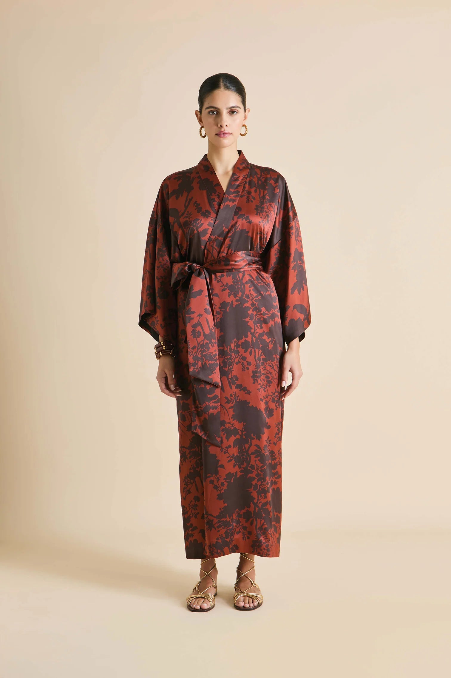 Queenie Lalanne Burgundy Floral Robe